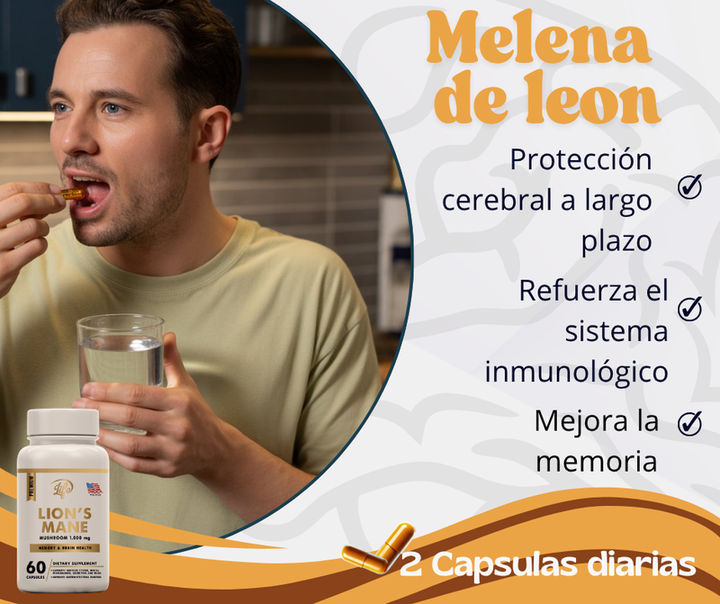 Lion’s Mane – Extracto de Hongo Natural | 60 cápsulas