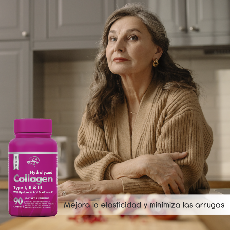 Colágeno Hidrolizado | Tipo I, II y III – 90 cápsulas